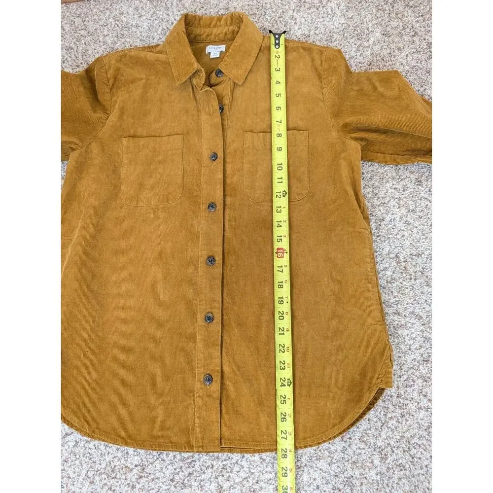 J. Crew Women’s Corduroy Button Up Camel Tan Shirt Shacket Jacket Small Petite